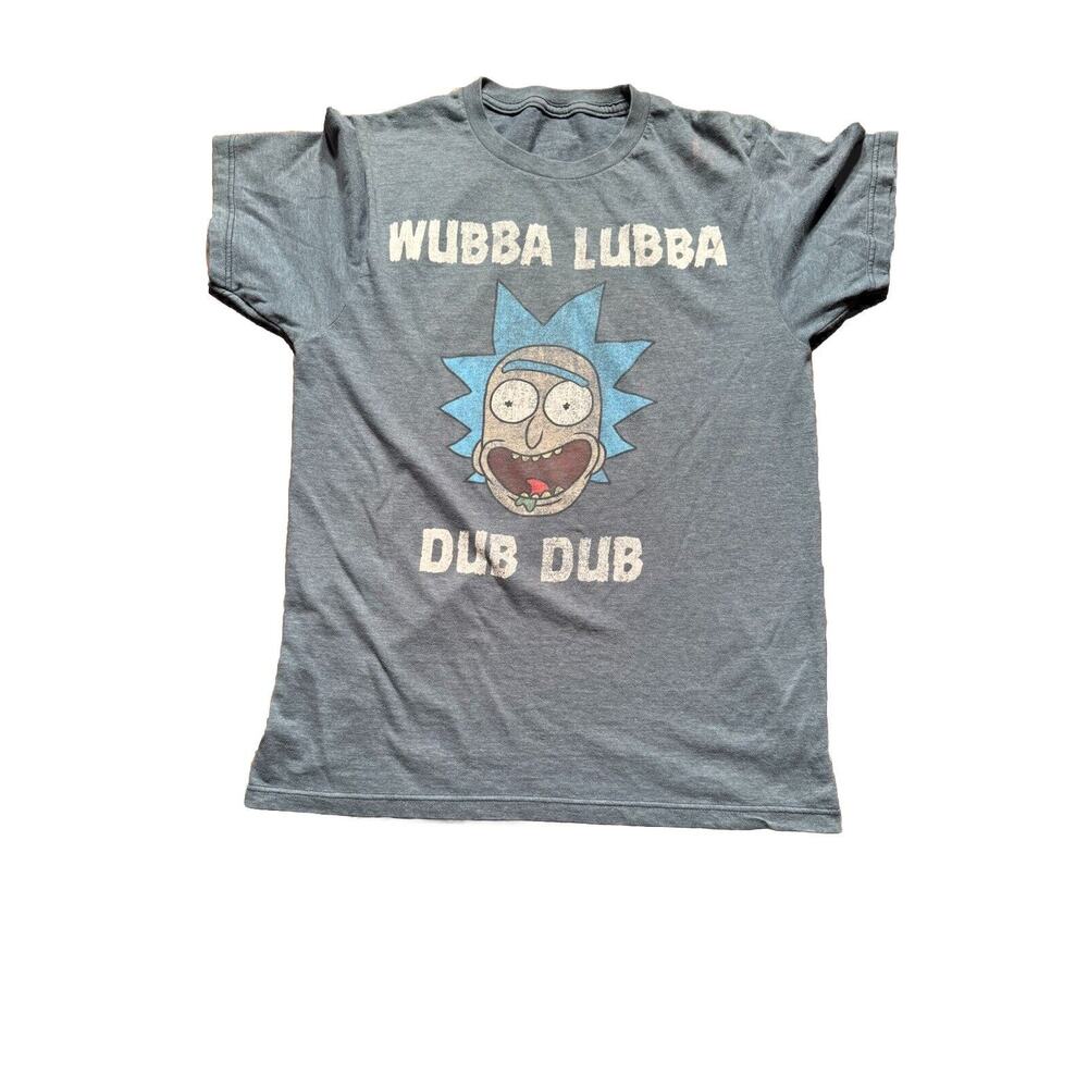 Rick and Morty Men’s T-Shirt Size Small Gray Wubba Lubba Dub Dub Graphic Tee